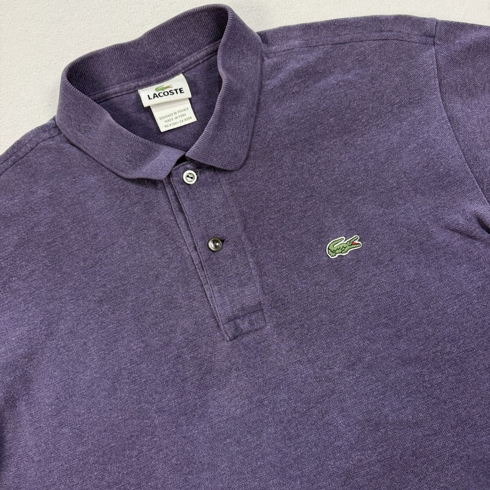 Lacoste Men's Size 6 EU XL Purple Short Sleeve 100% Cotton Golf Polo Shirt‎